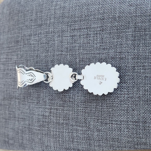 Incredible Native American Navajo 2 Stone Blue Ridge Turquoise Pendant 🩵🎁💙 - Picture 5 of 13